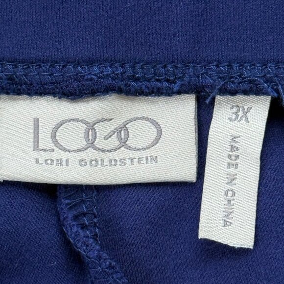 Lori Goldstein LOGO Women's Pull-on Stretch Blue Cropped Pants Plus Size 3X NWOT - Picture 5 of 10